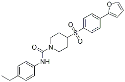 N-(4-ETHYLPHENYL)-4-([4-(2-FURYL)PHENYL]SULFONYL)PIPERIDINE-1-CARBOXAMIDE 结构式