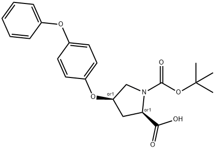 (2S,4S)-1-(TERT-BUTOXYCARBONYL)-4-(4-PHENOXY-PHENOXY)-2-PYRROLIDINECARBOXYLIC ACID 结构式