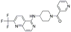 N-[1-(PYRIDIN-3-YLCARBONYL)PIPERIDIN-4-YL]-2-(TRIFLUOROMETHYL)-1,6-NAPHTHYRIDIN-5-AMINE 结构式