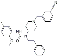 N-[1-(3-CYANOBENZYL)PIPERIDIN-4-YL]-N'-(2-METHOXY-5-METHYLPHENYL)-N-(2-PHENYLETHYL)UREA 结构式