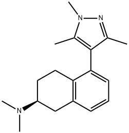 (2S)-(+)-5-(1,3,5-TRIMETHYLPYRAZOL-4-YL)-2-(DIMETHYLAMINO)TETRALIN 结构式