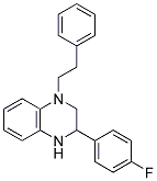 3-(4-FLUOROPHENYL)-1,2,3,4-TETRAHYDRO-1-PHENETHYLQUINOXALINE 结构式