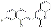 3-[1-(2-CHLORO-QUINOLIN-3-YL)-METH-(E)-YLIDENE]-6-FLUORO-CHROMAN-4-ONE 结构式