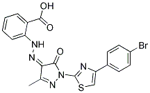 2-(N'-(1-[4-(4-BROMO-PHENYL)-THIAZOL-2-YL]-3-METHYL-5-OXO-1,5-DIHYDRO-PYRAZOL-4-YLIDENE)-HYDRAZINO)-BENZOIC ACID 结构式