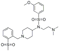 N-[2-(DIMETHYLAMINO)ETHYL]-3-METHOXY-N-(1-[2-(METHYLSULFONYL)BENZYL]PIPERIDIN-4-YL)BENZENESULFONAMIDE 结构式