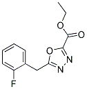 ETHYL 5-(2-FLUOROBENZYL)-1,3,4-OXADIAZOLE-2-CARBOXYLATE 结构式