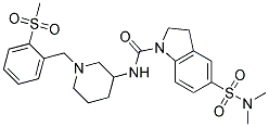 5-[(DIMETHYLAMINO)SULFONYL]-N-(1-[2-(METHYLSULFONYL)BENZYL]PIPERIDIN-3-YL)INDOLINE-1-CARBOXAMIDE 结构式