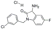 3-AMINO-1-(3-CHLORO-BENZYL)-5-FLUORO-1,3-DIHYDRO-INDOL-2-ONE HYDROCHLORIDE 结构式