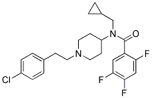 N-(1-[2-(4-CHLOROPHENYL)ETHYL]PIPERIDIN-4-YL)-N-(CYCLOPROPYLMETHYL)-2,4,5-TRIFLUOROBENZAMIDE 结构式
