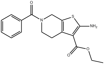 2-氨基-6-苯甲酰基-4,5,6,7-四氢噻吩并[2,3-C]吡啶-3-羧酸乙酯 结构式
