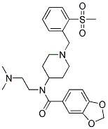 N-[2-(DIMETHYLAMINO)ETHYL]-N-(1-[2-(METHYLSULFONYL)BENZYL]PIPERIDIN-4-YL)-1,3-BENZODIOXOLE-5-CARBOXAMIDE 结构式