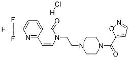 6-(2-[4-(ISOXAZOL-5-YLCARBONYL)PIPERAZIN-1-YL]ETHYL)-2-(TRIFLUOROMETHYL)-1,6-NAPHTHYRIDIN-5(6H)-ONE HYDROCHLORIDE 结构式