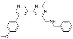 Benzyl-(6-[5-(4-methoxy-phenyl)-pyridin-3-yl]-2-methyl-pyrimidin-4-yl)-methyl-amine 结构式