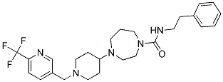 N-(2-PHENYLETHYL)-4-(1-([6-(TRIFLUOROMETHYL)PYRIDIN-3-YL]METHYL)PIPERIDIN-4-YL)-1,4-DIAZEPANE-1-CARBOXAMIDE 结构式