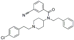 N-(1-[2-(4-CHLOROPHENYL)ETHYL]PIPERIDIN-4-YL)-3-CYANO-N-(2-PHENYLETHYL)BENZAMIDE 结构式