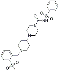 4-(1-[2-(METHYLSULFONYL)BENZYL]PIPERIDIN-4-YL)-N-(PHENYLSULFONYL)PIPERAZINE-1-CARBOXAMIDE 结构式