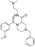 4-BENZYL-N-[2-(DIMETHYLAMINO)ETHYL]-1-(3-METHOXYBENZOYL)PIPERAZINE-2-CARBOXAMIDE 结构式