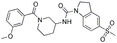 N-[1-(3-METHOXYBENZOYL)PIPERIDIN-3-YL]-5-(METHYLSULFONYL)INDOLINE-1-CARBOXAMIDE 结构式