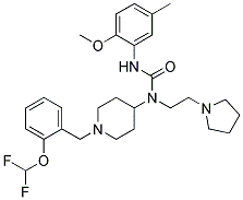 N-(1-[2-(DIFLUOROMETHOXY)BENZYL]PIPERIDIN-4-YL)-N'-(2-METHOXY-5-METHYLPHENYL)-N-(2-PYRROLIDIN-1-YLETHYL)UREA 结构式