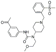 N'-(3-ACETYLPHENYL)-N-(2-METHOXYETHYL)-N-(1-[2-(METHYLSULFONYL)BENZYL]PIPERIDIN-4-YL)UREA 结构式