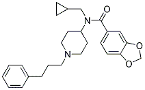 N-(CYCLOPROPYLMETHYL)-N-[1-(3-PHENYLPROPYL)PIPERIDIN-4-YL]-1,3-BENZODIOXOLE-5-CARBOXAMIDE 结构式