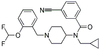 3-CYANO-N-(CYCLOPROPYLMETHYL)-N-(1-[2-(DIFLUOROMETHOXY)BENZYL]PIPERIDIN-4-YL)BENZAMIDE 结构式