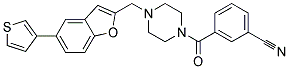 3-[(4-([5-(3-THIENYL)-1-BENZOFURAN-2-YL]METHYL)PIPERAZIN-1-YL)CARBONYL]BENZONITRILE 结构式