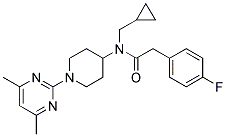 N-(CYCLOPROPYLMETHYL)-N-[1-(4,6-DIMETHYLPYRIMIDIN-2-YL)PIPERIDIN-4-YL]-2-(4-FLUOROPHENYL)ACETAMIDE 结构式