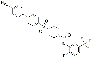 4-[(4'-CYANOBIPHENYL-4-YL)SULFONYL]-N-[2-FLUORO-5-(TRIFLUOROMETHYL)PHENYL]PIPERIDINE-1-CARBOXAMIDE 结构式
