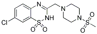 7-CHLORO-3-([4-(METHYLSULFONYL)PIPERAZIN-1-YL]METHYL)-2H-1,2,4-BENZOTHIADIAZINE 1,1-DIOXIDE 结构式