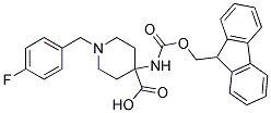 4-(((9H-Fluoren-9-yl)methoxy)carbonylamino)-1-(4-fluorobenzyl)piperidine-4-carboxylic acid 结构式
