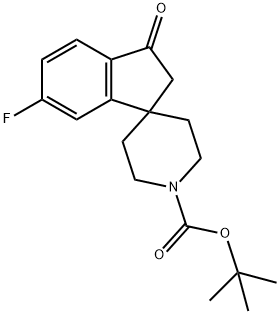 6-氟-3-氧代-2,3-二氢螺[茚-1,4'-哌啶]-1'-甲酸 叔丁酯 结构式