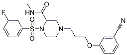 4-[3-(3-CYANOPHENOXY)PROPYL]-1-[(3-FLUOROPHENYL)SULFONYL]-N-METHYLPIPERAZINE-2-CARBOXAMIDE 结构式