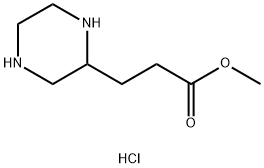3-哌嗪-2-基-丙酸甲酯二盐酸盐 结构式