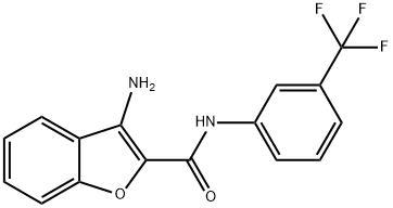 3-AMINO-N-(3-(TRIFLUOROMETHYL)PHENYL)-1-BENZOFURAN-2-CARBOXAMIDE 结构式