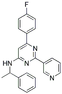 6-(4-FLUOROPHENYL)-N-(1-PHENYLETHYL)-2-PYRIDIN-3-YLPYRIMIDIN-4-AMINE 结构式