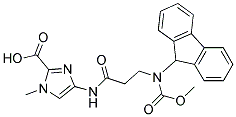 4-[3-(9H-FLUOREN-9-YLMETHOXYCARBONYLAMINO)-PROPIONYLAMINO]-1-METHYL-1H-IMIDAZOLE-2-CARBOXYLIC ACID 结构式