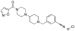 3-((4-[4-(ISOXAZOL-5-YLCARBONYL)PIPERAZIN-1-YL]PIPERIDIN-1-YL)METHYL)BENZONITRILE HYDROCHLORIDE 结构式