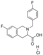 7-FLUORO-2-(4-FLUORO-BENZYL)-1,2,3,4-TETRAHYDRO-ISOQUINOLINE-3-CARBOXYLIC ACID HYDROCHLORIDE 结构式