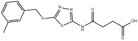 4-((5-((3-METHYLBENZYL)THIO)-1,3,4-THIADIAZOL-2-YL)AMINO)-4-OXOBUTANOIC ACID 结构式