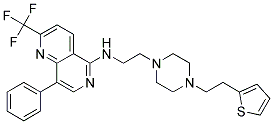 8-PHENYL-N-(2-(4-[2-(2-THIENYL)ETHYL]PIPERAZIN-1-YL)ETHYL)-2-(TRIFLUOROMETHYL)-1,6-NAPHTHYRIDIN-5-AMINE 结构式