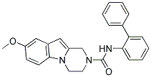 N-BIPHENYL-2-YL-8-METHOXY-3,4-DIHYDROPYRAZINO[1,2-A]INDOLE-2(1H)-CARBOXAMIDE 结构式