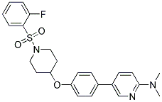 5-[4-((1-[(2-FLUOROPHENYL)SULFONYL]PIPERIDIN-4-YL)OXY)PHENYL]-N,N-DIMETHYLPYRIDIN-2-AMINE 结构式