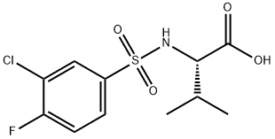 2-(3-氯-4-氟苯磺酰氨基)-3-甲基丁酸 结构式