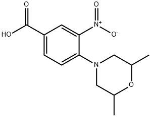 4-(2,6-DIMETHYLMORPHOLIN-4-YL)-3-NITROBENZOIC ACID 结构式