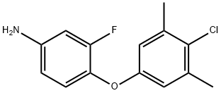 4-(4-氯-3,5-二甲基苯氧基)-3-氟苯胺 结构式