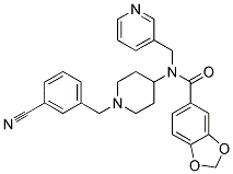 N-[1-(3-CYANOBENZYL)PIPERIDIN-4-YL]-N-(PYRIDIN-3-YLMETHYL)-1,3-BENZODIOXOLE-5-CARBOXAMIDE 结构式