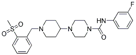 N-(3-FLUOROPHENYL)-4-(1-[2-(METHYLSULFONYL)BENZYL]PIPERIDIN-4-YL)PIPERAZINE-1-CARBOXAMIDE 结构式