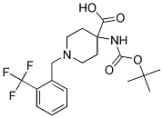 4-(TERT-BUTOXYCARBONYLAMINO)-1-(2-(TRIFLUOROMETHYL)BENZYL)PIPERIDINE-4-CARBOXYLIC ACID 结构式