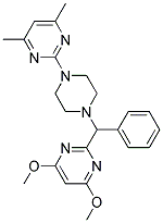 4,6-DIMETHOXY-2-[A-(4-(4,6-DIMETHYLPYRIMIDIN-2-YL)PIPERAZIN-1-YL)BENZYL]PYRIMIDINE 结构式